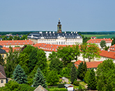 Blick auf das Schloss Hubertusburg.